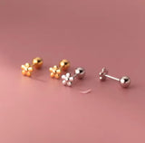 Flower Blossom Screw Back Earrings