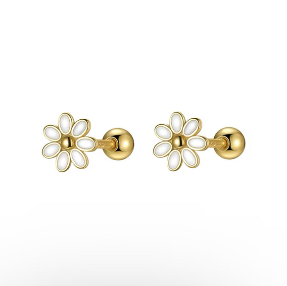 Daisy Screw Back Earrings