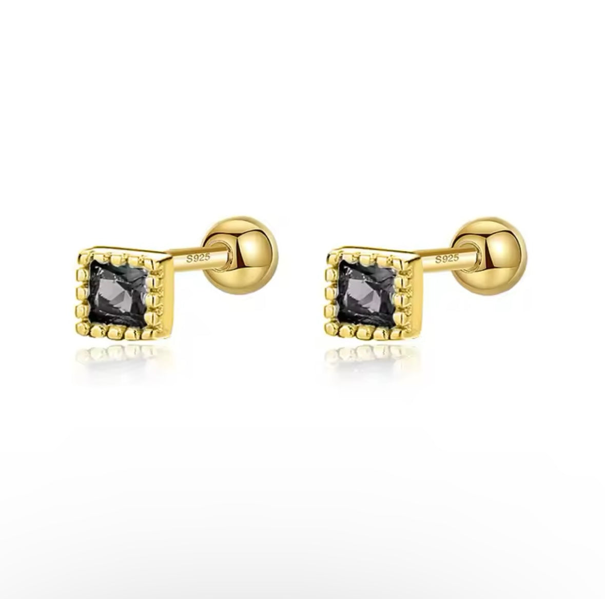 Black Out Screw-back Earrings