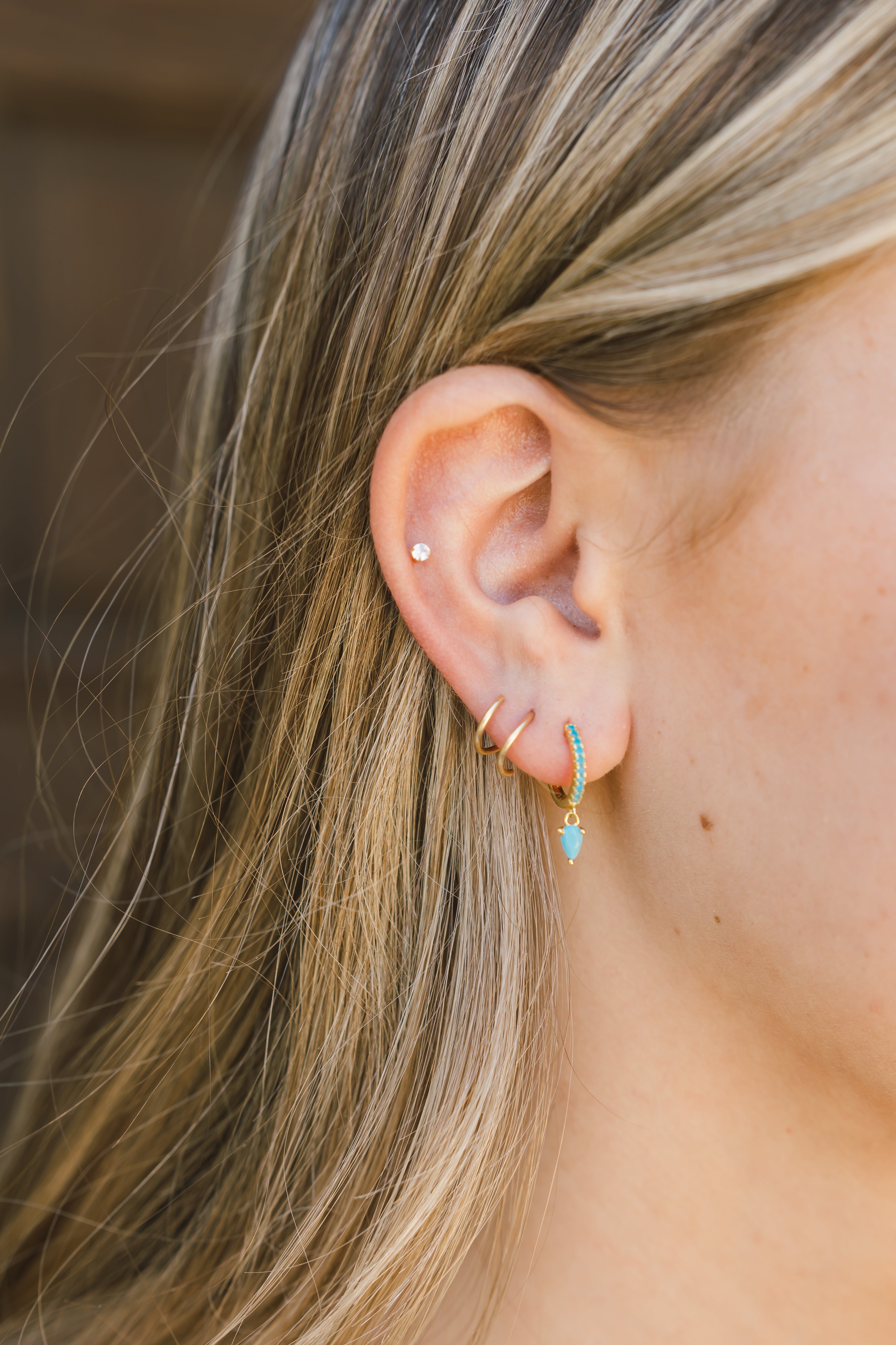 Turquoise Hoops